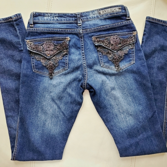 Rampage stunning jeans with lace pockets - Picture 1 of 9